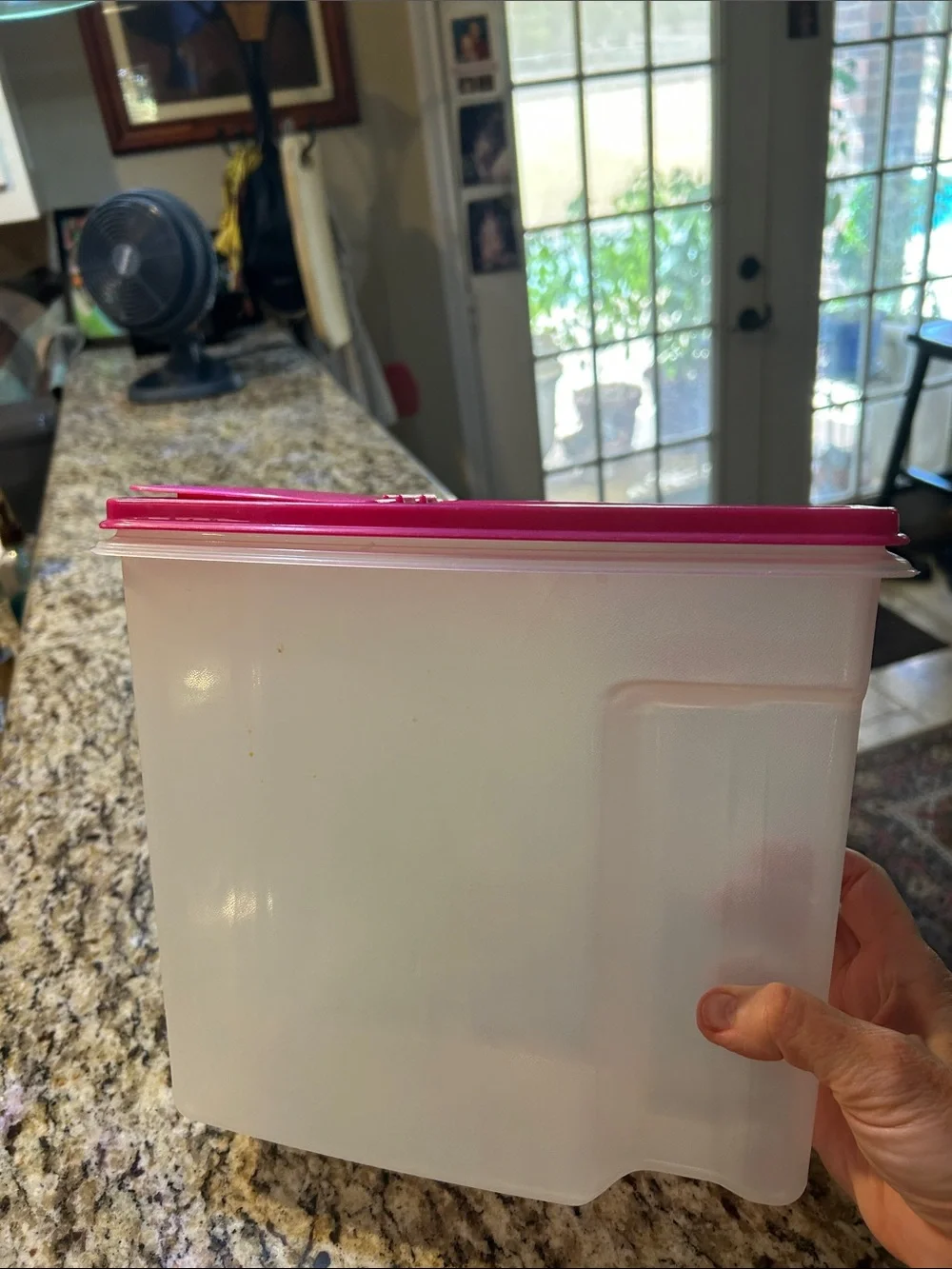 Rubbermaid Clear 21 Cups Storage Container with Pink Flip-Top Lid